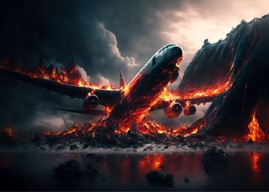Airplane on fire
