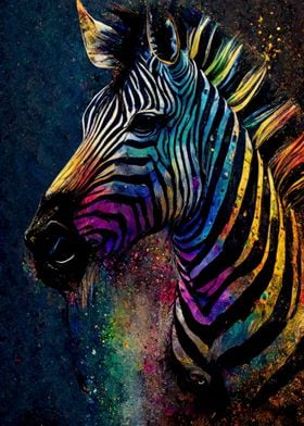 Zebra Ink Painting