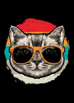 Sunglasses Cat Retro