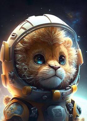 Astronaut Space Lion