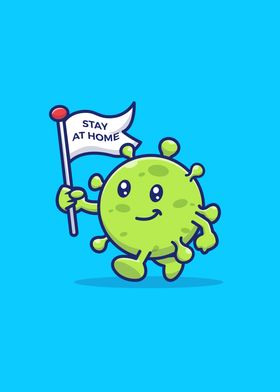 Cute Virus Stay At Home 