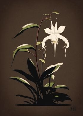 Asian Orchids Minimal Art