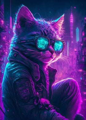 Cyberpunk Human kitten