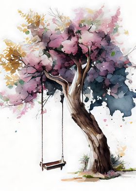 Swinging under Bloom Tree
