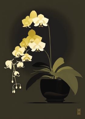 Asian Orchids Minimal Art