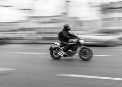 Motorcycle in motion blur