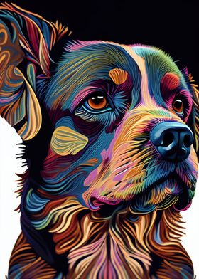 Colorful Dog Animals