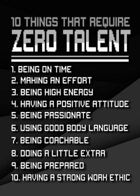 Zero Talent Motivational 