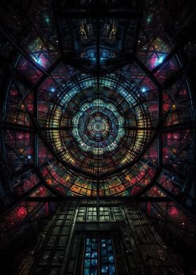 stained window in space