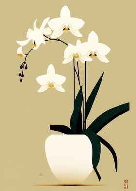 Asian Orchids Minimal Art