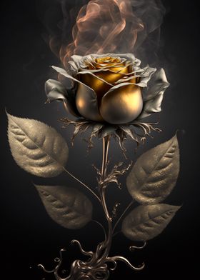 Abstract golden rose