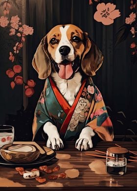 Beagle Dog Japanese Food 