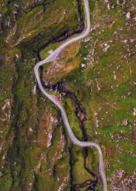 Mountain road bends