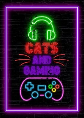 Cats and Gaming Neon