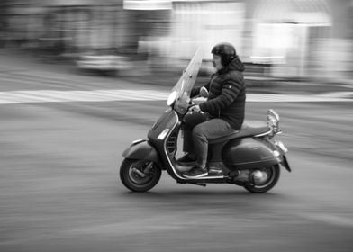 Italian vespa motion blur