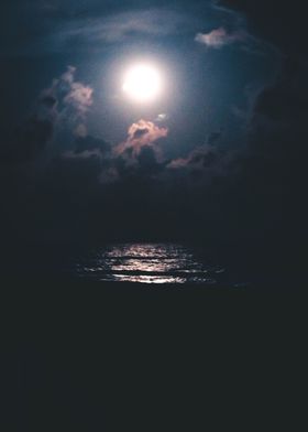 Full moon on the ocean