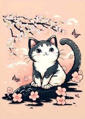 Cherry Blossom Cat Japan
