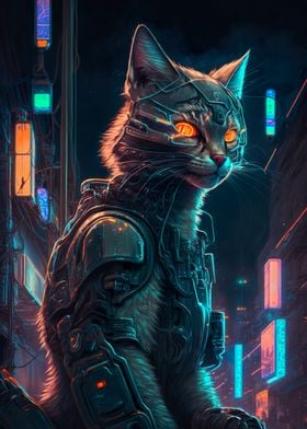 Cat Human Cyberpunk