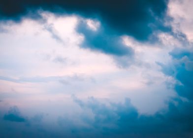 Dark clouds over the ocean