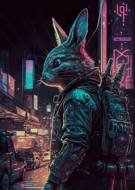 Rabbit Human Cyberpunk