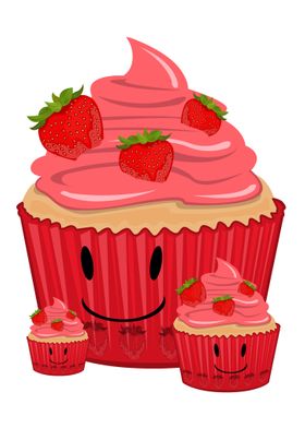 Strawberry Cupcake Family