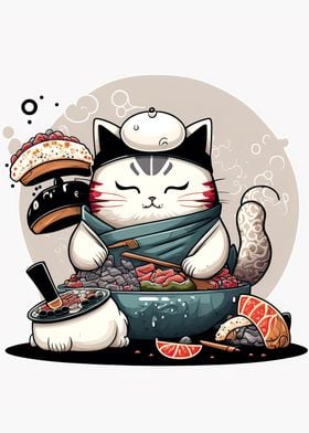 Sushi Cat Chef Japan