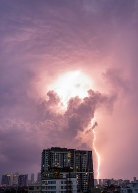 Lightning at Sunset