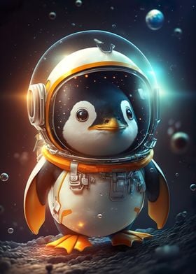 Astronaut Space Penguin