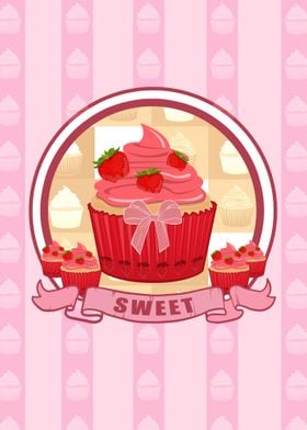 Sweet Strawberry Cupcake