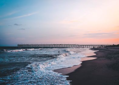 Sunset over the beach