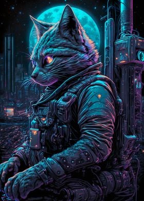 Cat Human Cyberpunk