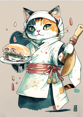 Sushi Cat Chef Japan