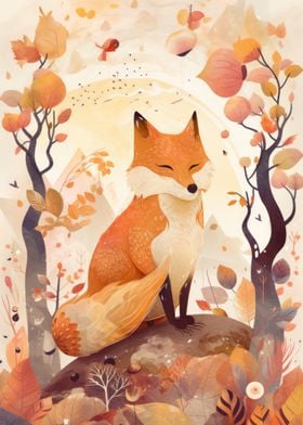 Orange Fox Illustration