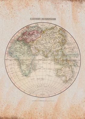 Vintage World Map Globe  