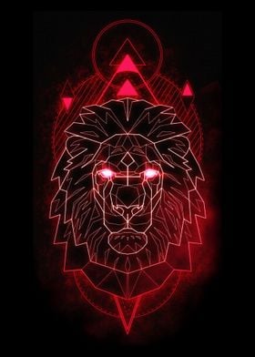 Lion With Red Shadow