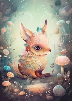 Whimsical dreamy Fox