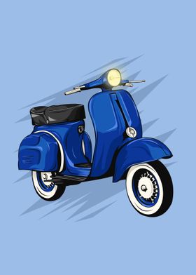 Blue Vespa