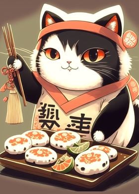 Sushi Cat Chef Japan