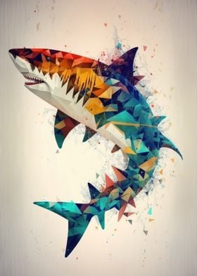 Abstract Geometric Shark