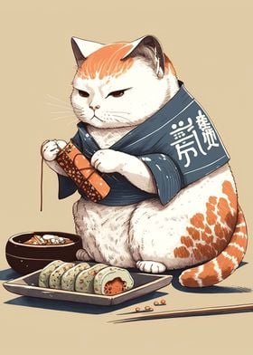 Sushi Cat Chef Japan