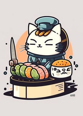 Sushi Cat Chef Japan