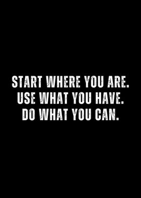 Start Where You Are