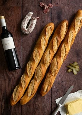 Baguettes Wine Cornichon 