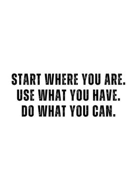 Start Where You Are