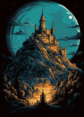 Hilltop Castle Blue Moon