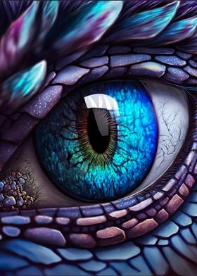 Fantasy Blue Dragon Eye