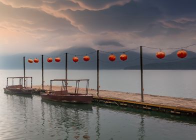 Oil Painting Sun Moon Lake