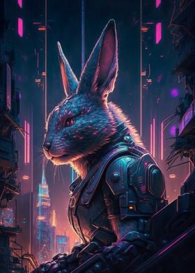 Rabbit Human Cyberpunk