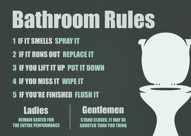 Bathroom Rules Funny Sign