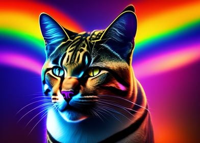 Colorful Rainbow Cat